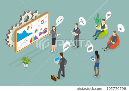3D Isometric Flat Vector Conceptual Illustration of Professional Business Adviser 105770796