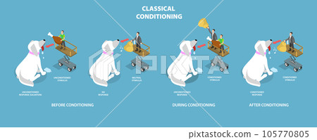 3D Isometric Flat Vector Conceptual Illustration of Classical Conditioning 105770805