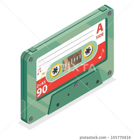 3D Isometric Flat Vector Icon of Audio Cassette 3D Isometric Flat Vector Icon of Audio Cassette 105770816