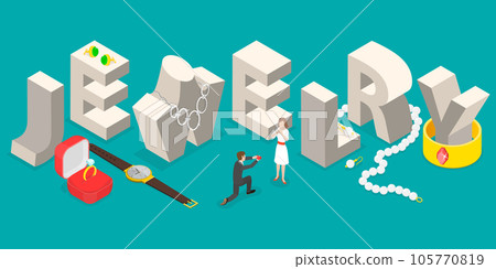 3D Isometric Flat Vector Conceptual Illustration of Jewelry 105770819