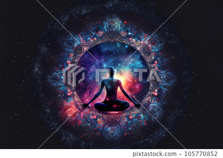 Human yoga pose and meditation comprehends the inner light energy Human yoga pose and meditation comprehends the inner light energy 105770852