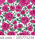 Seamless floral pattern with roses,  105771238