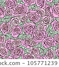 Seamless floral pattern with roses,  105771239