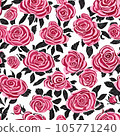 Seamless floral pattern with roses,  105771240