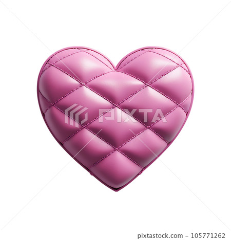 Pink leather heart on transparent background Pink leather heart on transparent background 105771262
