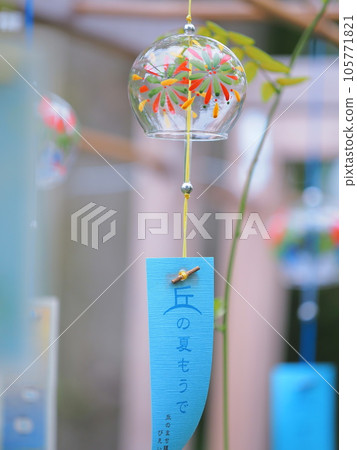 Beautiful scenery of Hokkaido Biei Shrine in summer Wind chime scenery Beautiful scenery of Hokkaido Biei Shrine in summer Wind chime scenery 105771821