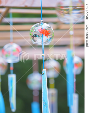 Beautiful scenery of Hokkaido Biei Shrine in summer Wind chime scenery Beautiful scenery of Hokkaido Biei Shrine in summer Wind chime scenery 105771823
