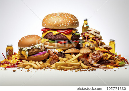 一堆垃圾食品 105771880