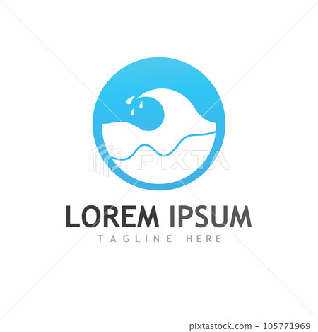 Water wave icon vector 105771969