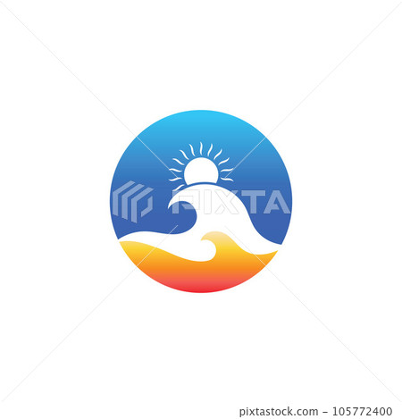 Water wave icon vector 105772400