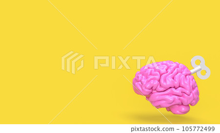 The Human Brain with wind up for Business or sci and medical concept 3d rendering 105772499