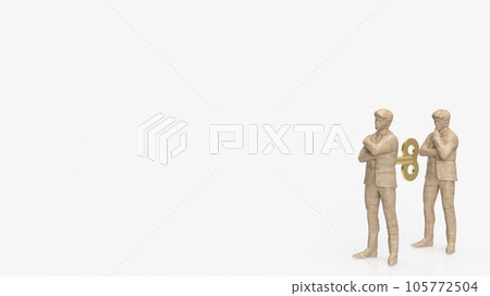The man with wind up for business on white background concept 3d rendering The man with wind up for business on white background concept 3d rendering 105772504