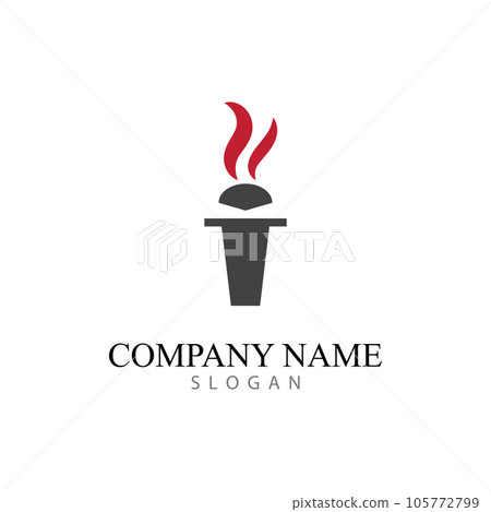 torch logo icon with concept vector illustration template 105772799