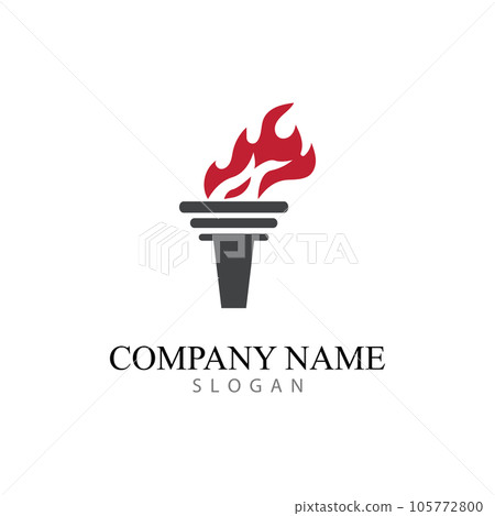 torch logo icon with concept vector illustration template 105772800