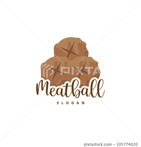 Meatball Logo, Vector For Food Stall Brand Fast Food Simple Design Icon, Template Illustration 105774020