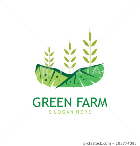 farm business, farmland, crop field, and warehouse business template illustration design logo vektor 105774093