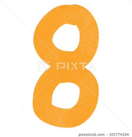 8 eight cartoon yellow number  105774384