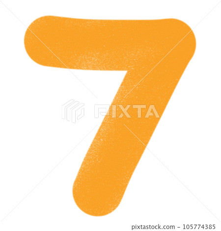 7 seven cartoon number yellow  105774385