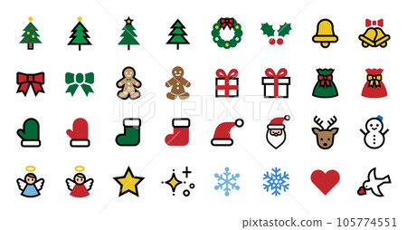 Christmas motif vector icon set 105774551