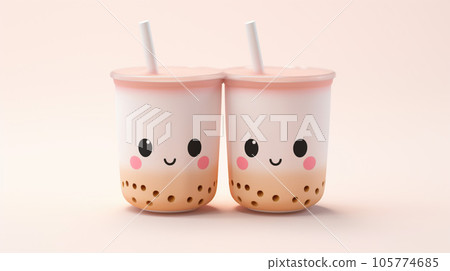 Whimsical Delight: Miniature 3D Pastel Bubble Milk Tea Wonderland Whimsical Delight: Miniature 3D Pastel Bubble Milk Tea Wonderland 105774685
