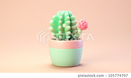 Adorable Miniature 3D Cactus: A Tiny Delight of Nature Adorable Miniature 3D Cactus: A Tiny Delight of Nature 105774707