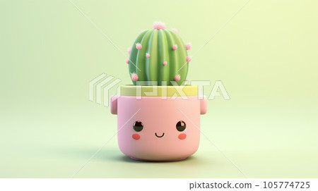 Adorable Miniature 3D Cactus: A Tiny Delight of Nature 105774725