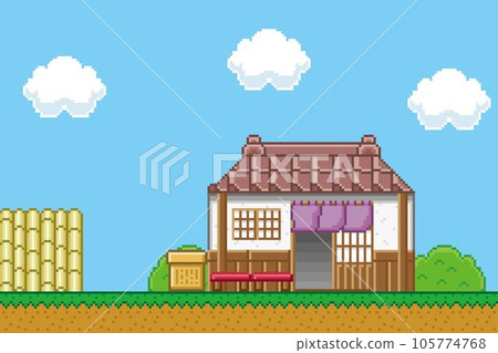 Game-style pixel art Japanese-style background shop Game-style pixel art Japanese-style background shop 105774768