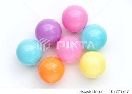 Colorful balls on white background. 105775557
