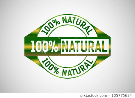 Natural, organic, fresh food vector logo or badge template for product 105775654