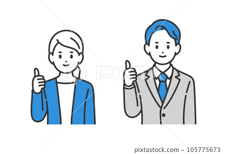 A set of business people men and women who pose good [person vector illustration material] 105775673