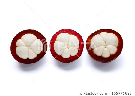 Mangosteen on white background. 105775685