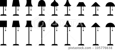 Vector illustration set of monochrome desk lamp Vector illustration set of monochrome desk lamp 105776638
