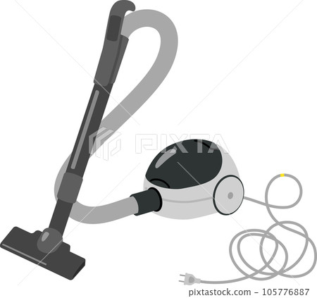 Household vacuum cleaner with cord pulled out 105776887