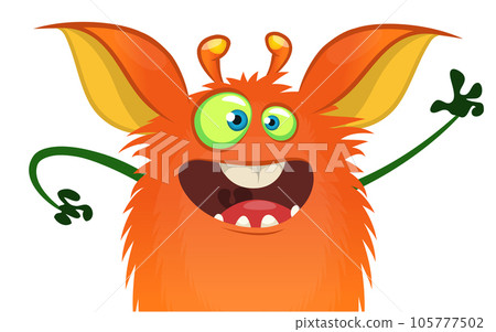Funny cartoon monster character. Illustration of cute and happy alien. Halloween vector design isolated Funny cartoon monster character. Illustration of cute and happy alien. Halloween vector design isolated 105777502