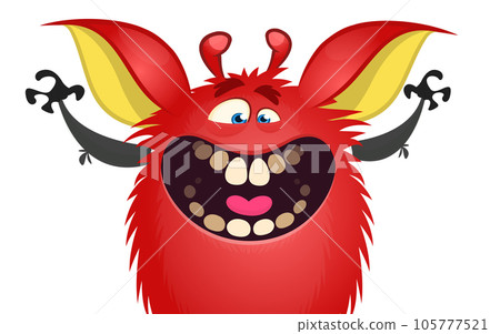 Funny cartoon monster character. Illustration of cute and happy alien. Halloween vector design isolated Funny cartoon monster character. Illustration of cute and happy alien. Halloween vector design isolated 105777521