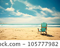 Lifeguard tower on the beach 105777982
