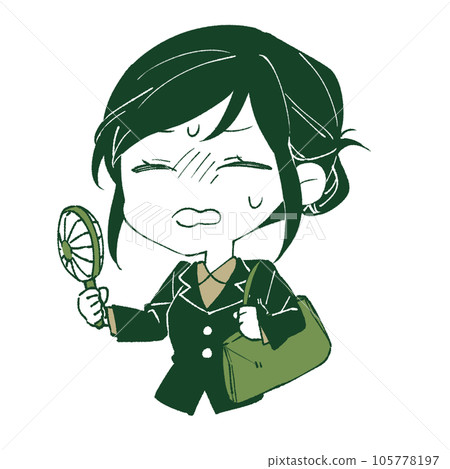 A woman who uses a handy fan A woman who uses a handy fan 105778197
