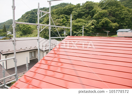 屋頂腳手架圖片 高處風景素材 105778572