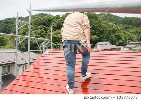 屋頂腳手架圖片 高處風景素材 105778578