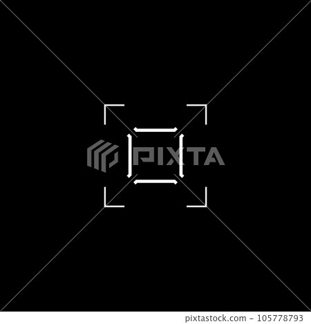 Futuristic GUI target, aim, sight, HUD reticle, cyberpunk aesthetics 105778793