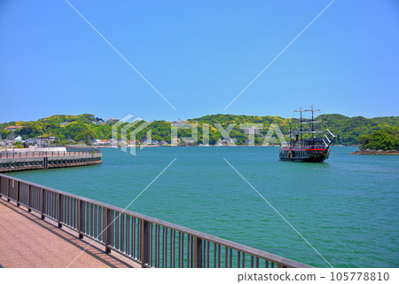 靜岡縣下田市馬杜濱海遊公園前的伊豆半島、南伊豆、下田港黑船之旅 (2) 105778810