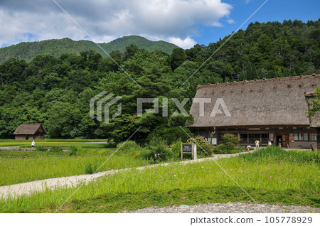 Beautiful scenery of World Heritage Shirakawa-go Gassho-zukuri style 105778929