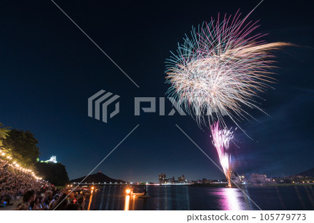 Inuyama Castle and Fireworks Japan Rhine Summer Festival Long Run Fireworks Inuyama Castle and Fireworks Japan Rhine Summer Festival Long Run Fireworks 105779773
