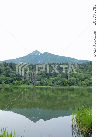 Mount Rishiri seen from Himenuma, Rishiri Island, Hokkaido 105779783
