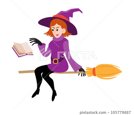 Witch . Halloween cartoon characters . Vector . Witch . Halloween cartoon characters . Vector . 105779887