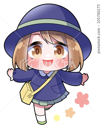 女孩穿著幼兒園制服 105780275