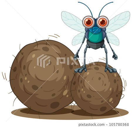 Dung beelte with round balls Dung beelte with round balls 105780368