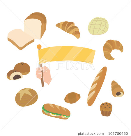 各種麵包插畫框（無字母） 105780460