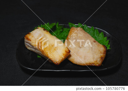 Grilled Fish Marlin Marinated in Miso and Kasu Grilled Fish Marlin Marinated in Miso and Kasu 105780776