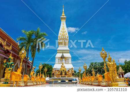 Phanom Pagoda of Phra That Phanom temple in That Phanom District, Nakhon Phanom, Thailand. Phanom Pagoda of Phra That Phanom temple in That Phanom District, Nakhon Phanom, Thailand. 105781310